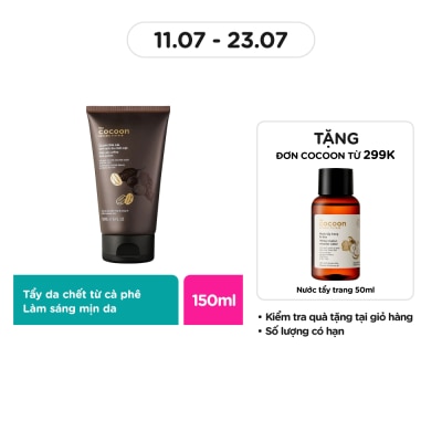 COCOON Tẩy Tế Bào Cocoon Dak Lak Coffee Làm Sạch Mềm Mại Da Mặt Với Hạt Cà Phê Và Bơ Ca Cao 150ml