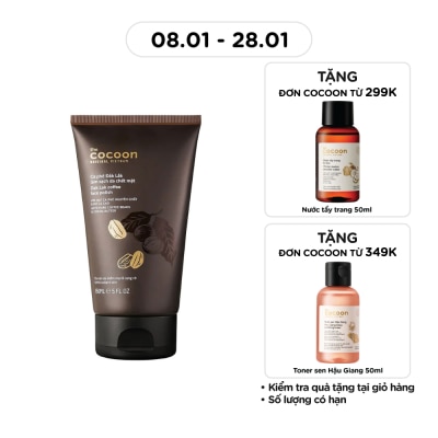 COCOON Tẩy Tế Bào Cocoon Dak Lak Coffee Làm Sạch Mềm Mại Da Mặt Với Hạt Cà Phê Và Bơ Ca Cao 150ml