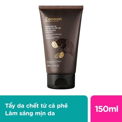 COCOON Tẩy Tế Bào Cocoon Dak Lak Coffee Làm Sạch Mềm Mại Da Mặt Với Hạt Cà Phê Và Bơ Ca Cao 150ml