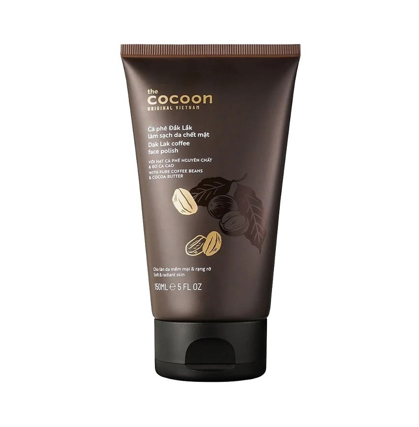 Tẩy Tế Bào Cocoon Dak Lak Coffee Làm Sạch Mềm Mại Da Mặt Với Hạt Cà Phê Và Bơ Ca Cao 150ml