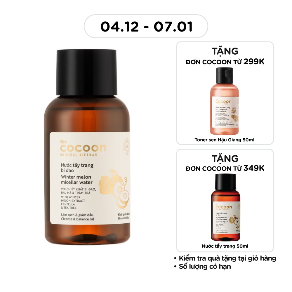 Nước Tẩy Trang Cocoon Winter Melon Bí Đao Làm Sạch Da Và Giảm Dầu 140ml