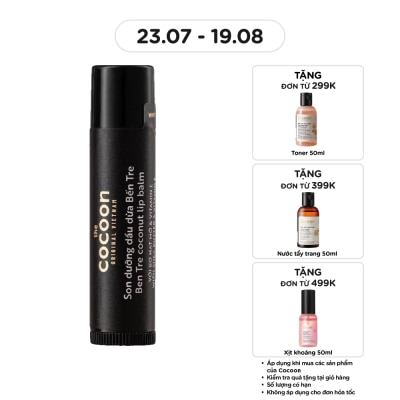 COCOON - Son Dưỡng Dầu Dừa Cocoon Ben Tre Coconut Lip Balm With Shea Butter & Vitamin E 5g image
