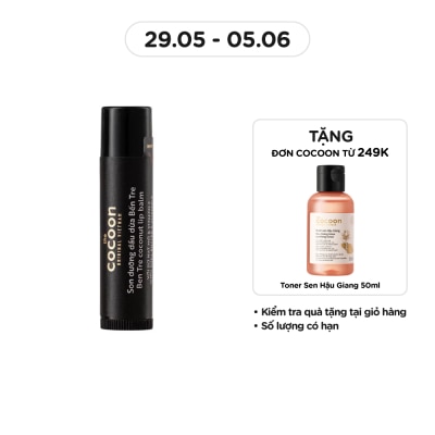 COCOON Son Dưỡng Dầu Dừa Cocoon Ben Tre Coconut Lip Balm With Shea Butter & Vitamin E 5g