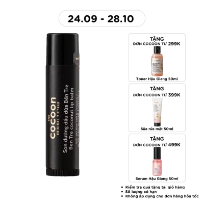 COCOON Son Dưỡng Dầu Dừa Cocoon Ben Tre Coconut Lip Balm With Shea Butter & Vitamin E 5g image