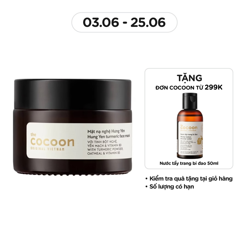 Mặt Nạ Nghệ Hưng Yên Cocoon Turmeric Face Mask Giúp Da Rạng Rỡ & Mịn Màng 30ml