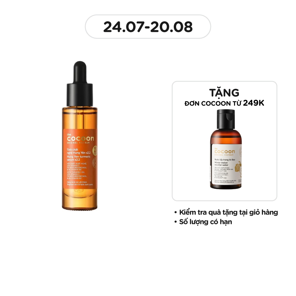 Tinh Chất Nghệ Hưng Yên Cocoon Sáng Da Mờ Vết Thâm C22 30ml