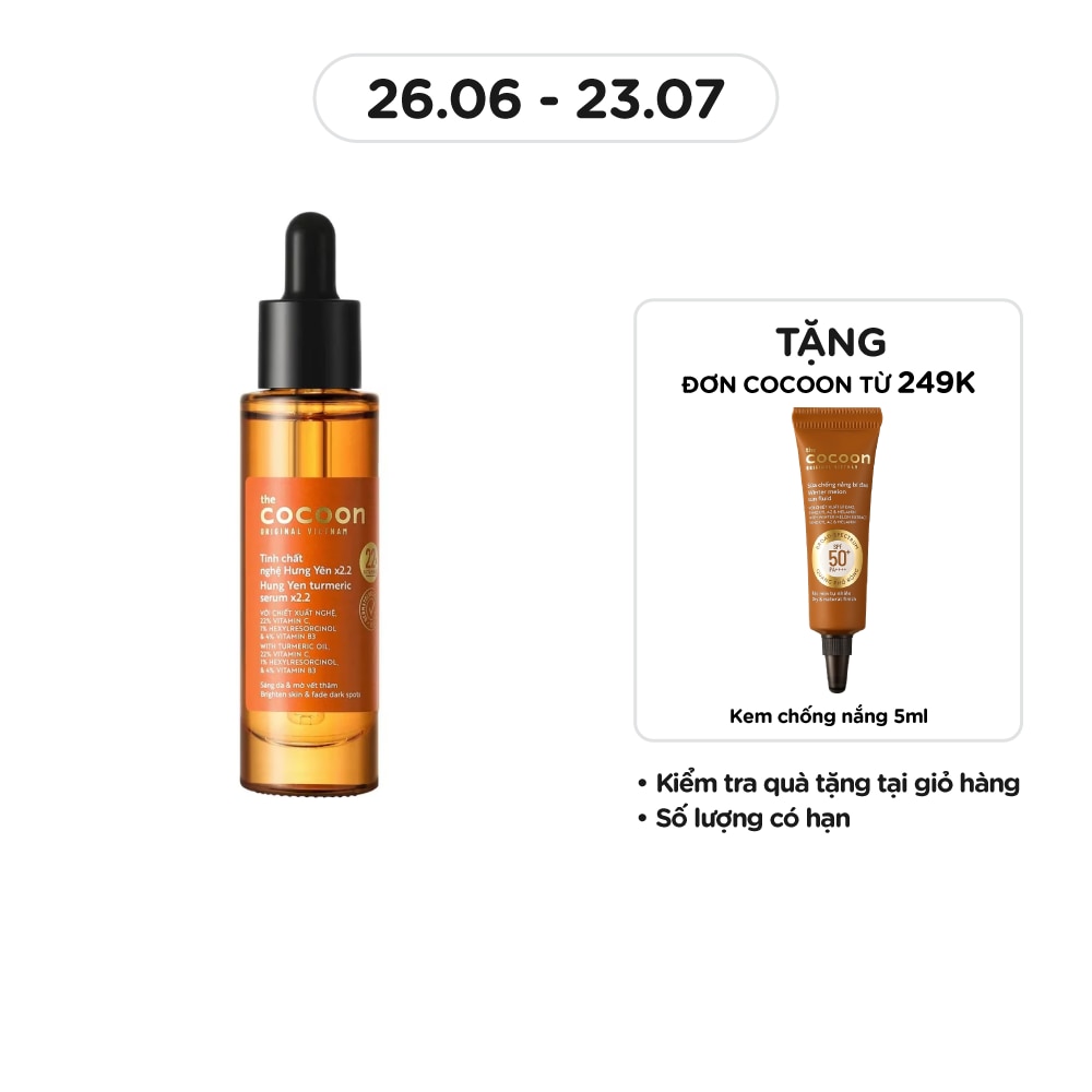 Tinh Chất Nghệ Hưng Yên Cocoon Sáng Da Mờ Vết Thâm C22 30ml
