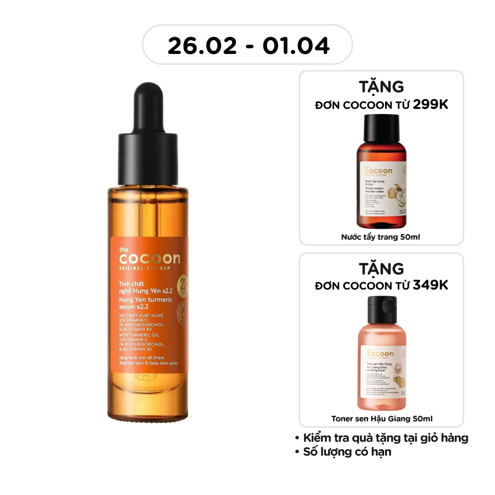 Tinh Chất Nghệ Hưng Yên Cocoon Sáng Da Mờ Vết Thâm C22 30ml