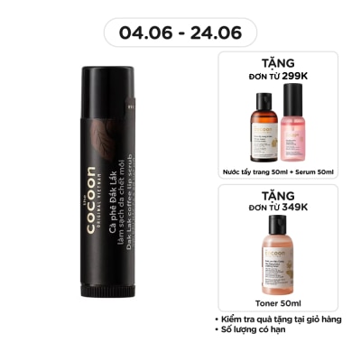 COCOON - Lip Scrub Dak Lak Coffee With Macadamia Oil And Shea Butter Soft And Smooth 5g