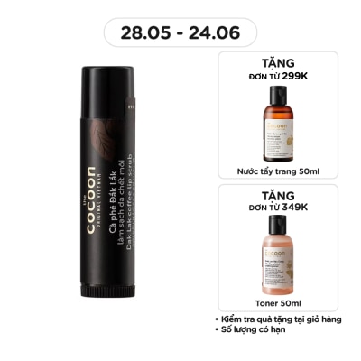 COCOON - Lip Scrub Dak Lak Coffee With Macadamia Oil And Shea Butter Soft And Smooth 5g