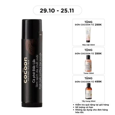 COCOON Tẩy Da Môi Cocoon Scrub With Macadamia Oil And Shea Butter Soft Smooth Lips Cà Phê Đắk Lắk 5g image