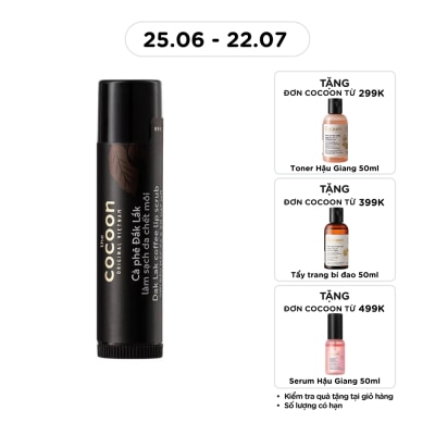 COCOON - Tẩy Da Môi Cocoon Scrub With Macadamia Oil And Shea Butter Soft Smooth Lips Cà Phê Đắk Lắk 5g