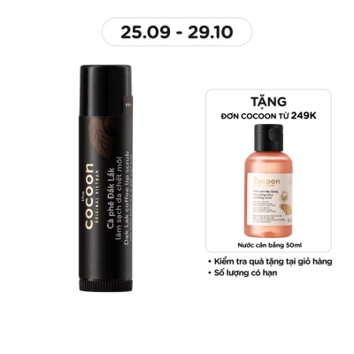COCOON Lip Scrub Dak Lak Coffee With Macadamia Oil And Shea Butter Soft And Smooth 5g