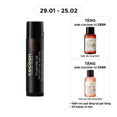 COCOON Tẩy Da Môi Cocoon Scrub With Macadamia Oil And Shea Butter Soft Smooth Lips Cà Phê Đắk Lắk 5g