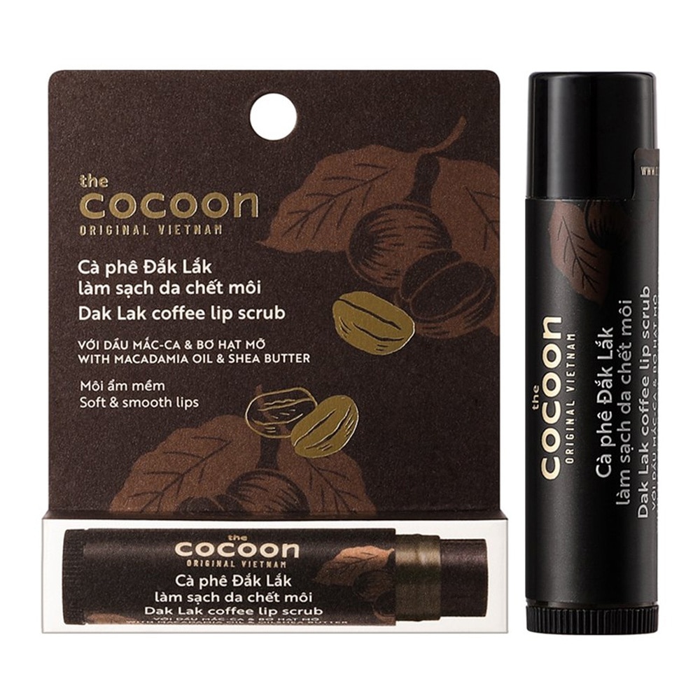 Tẩy Da Môi Cocoon Scrub With Macadamia Oil And Shea Butter Soft Smooth Lips Cà Phê Đắk Lắk 5g