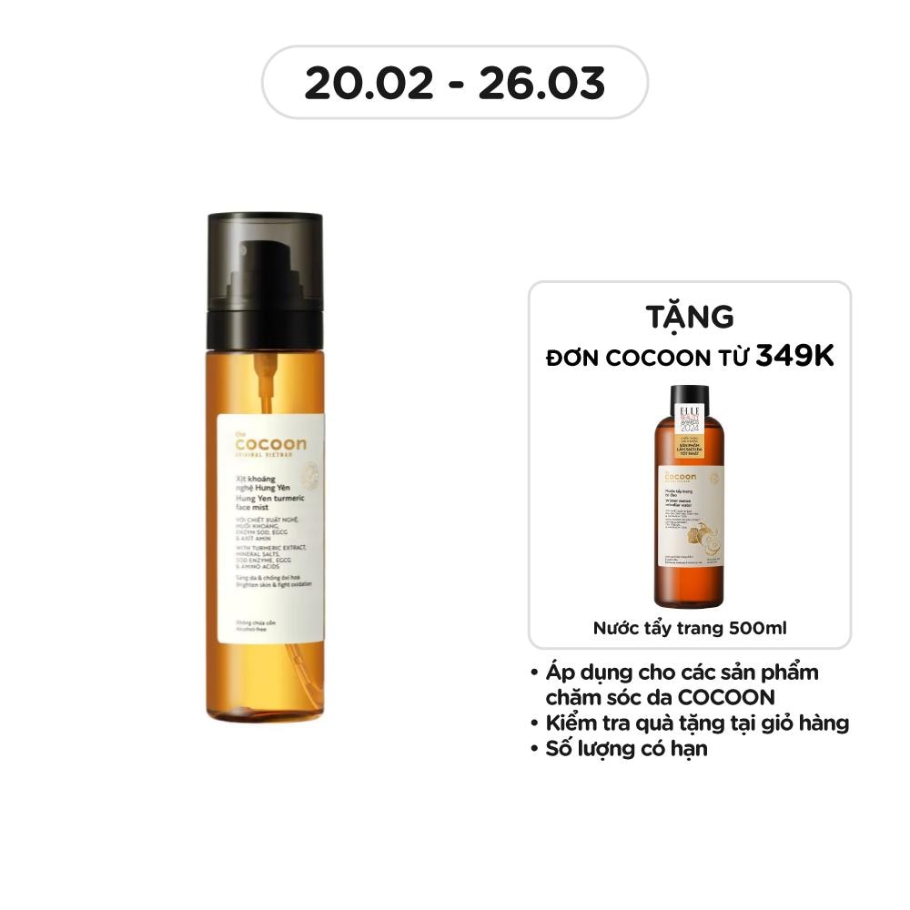 Xịt Khoáng Nghệ Hưng Yên Cocoon Sáng Da & Chống Oxy Hóa Turmeric Face Mist 130ml