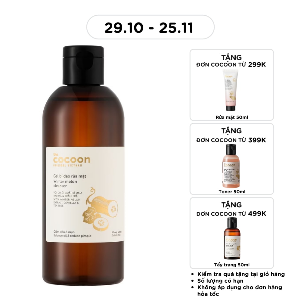 Gel Rửa Mặt Cocoon Winter Melon Cleanser Bí Đao 310ml image