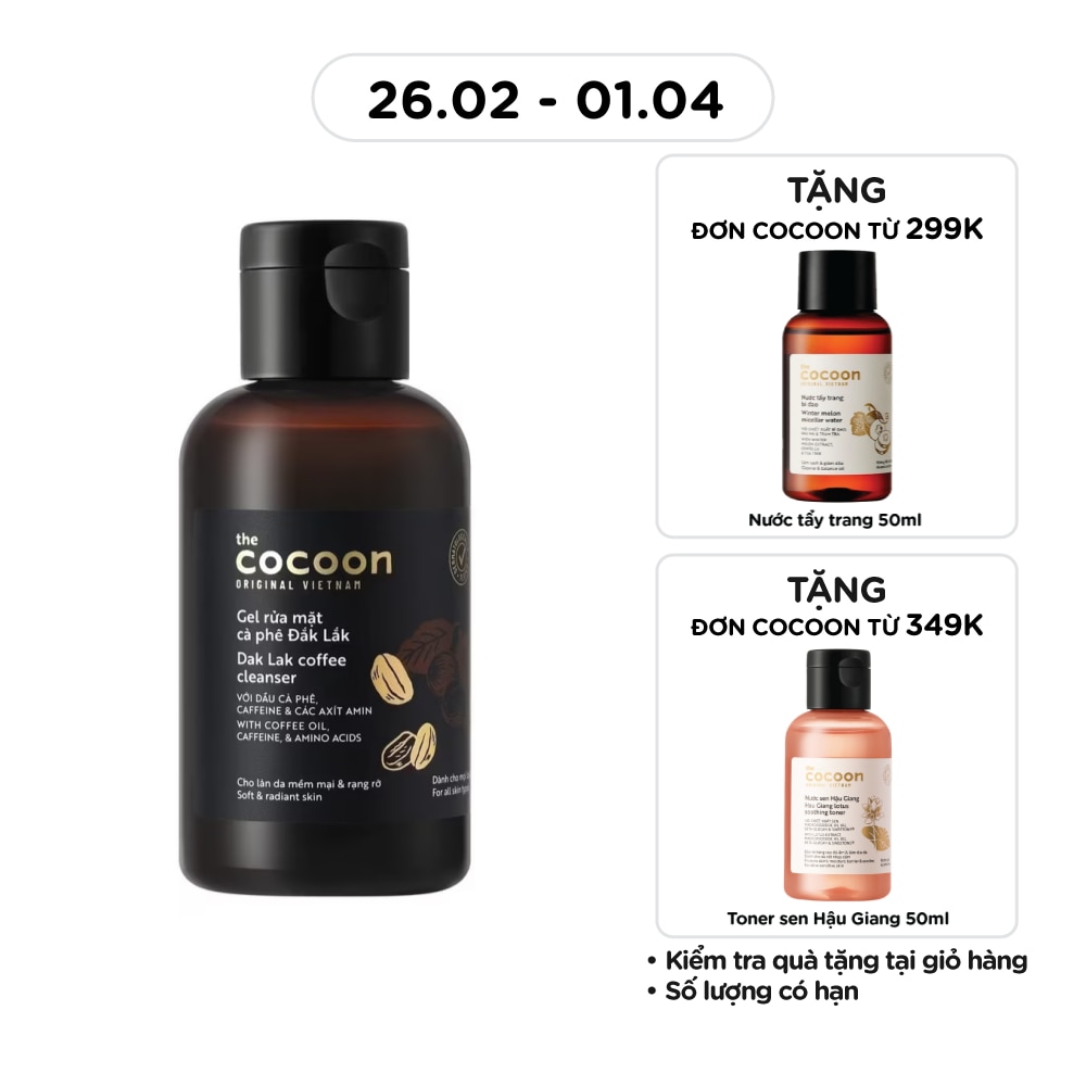 Gel Rửa Mặt Cocoon Cà Phê Đắk Lắk 140ml