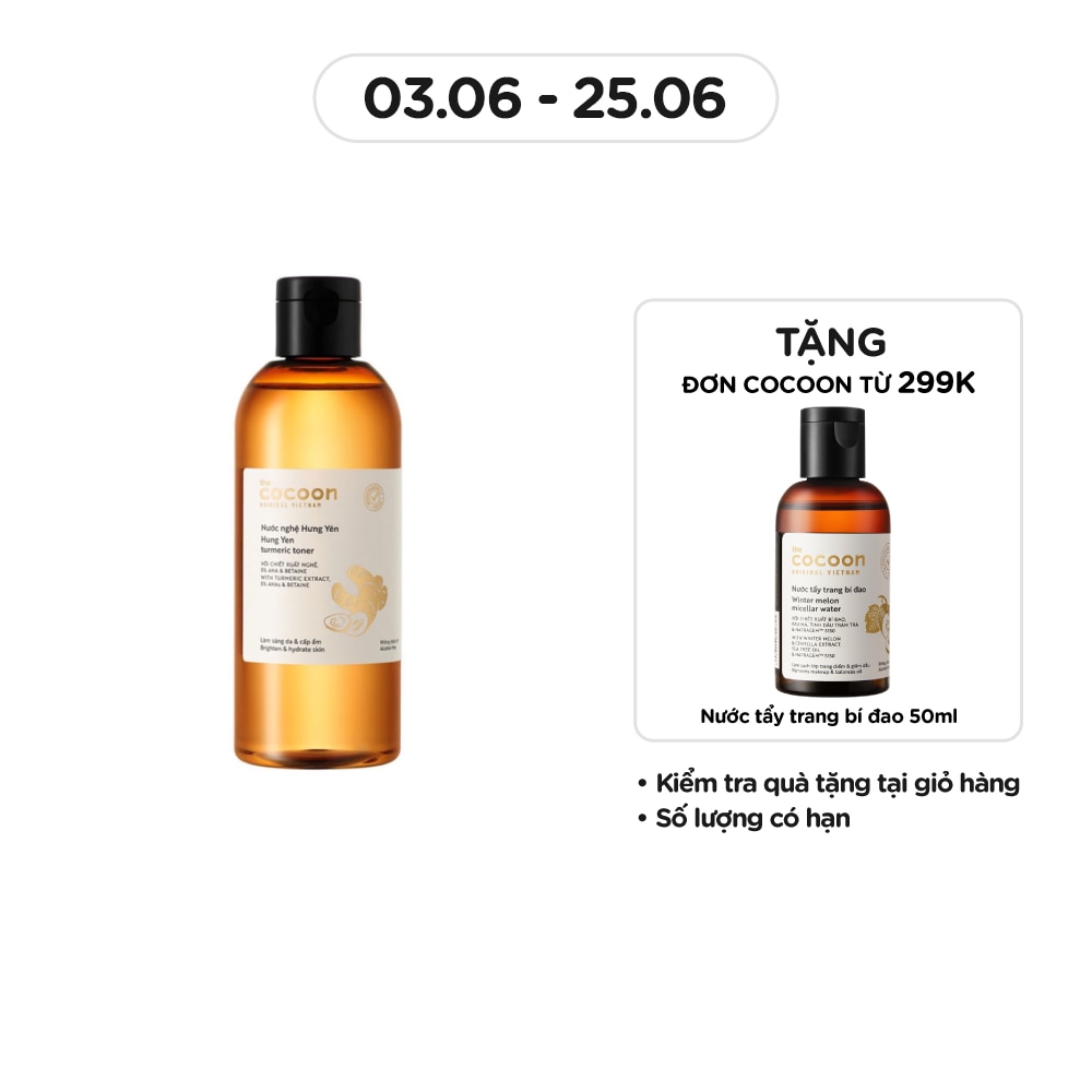Nước Cân Bằng Nghệ Hưng Yên Cocoon Turmeric Toner 310ml
