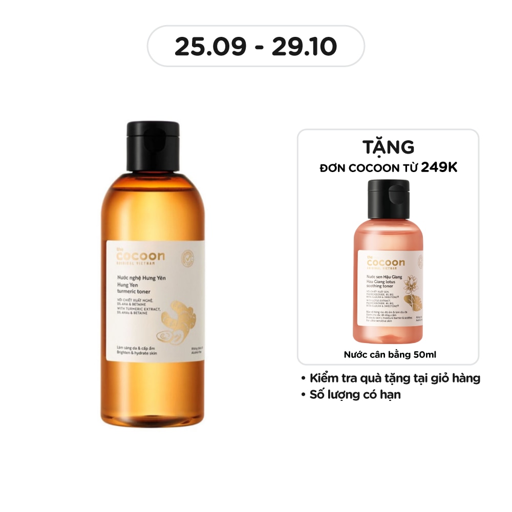 Nước Cân Bằng Nghệ Hưng Yên Cocoon Turmeric Toner 310ml