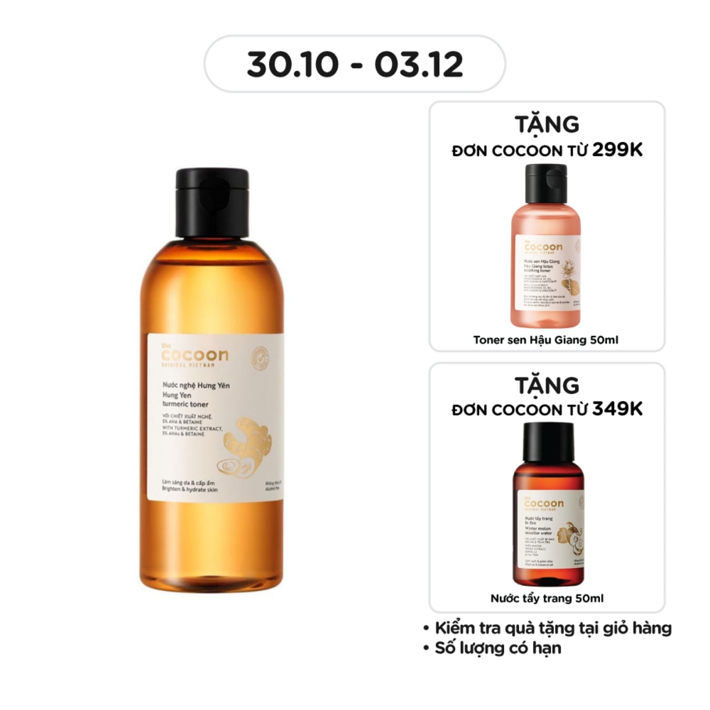 Nước Cân Bằng Nghệ Hưng Yên Cocoon Turmeric Toner 310ml
