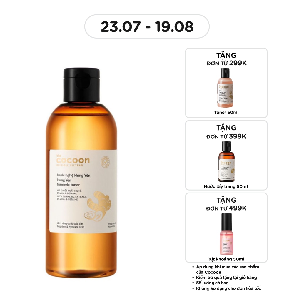Nước Cân Bằng Nghệ Hưng Yên Cocoon Turmeric Toner 310ml