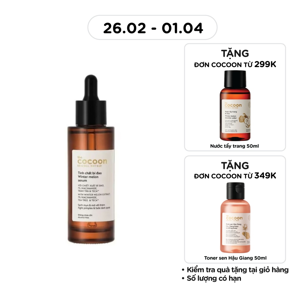 Tinh chất Bí Đao Cocoon Winter Melon Serum Sạch Mụn Và Mờ Thâm 70ml