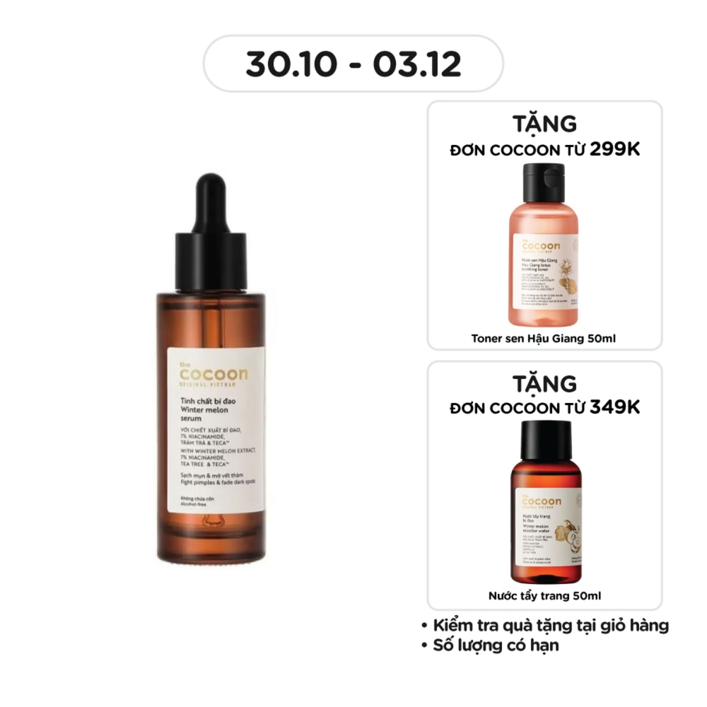 Tinh chất Bí Đao Cocoon Winter Melon Serum Sạch Mụn Và Mờ Thâm 70ml