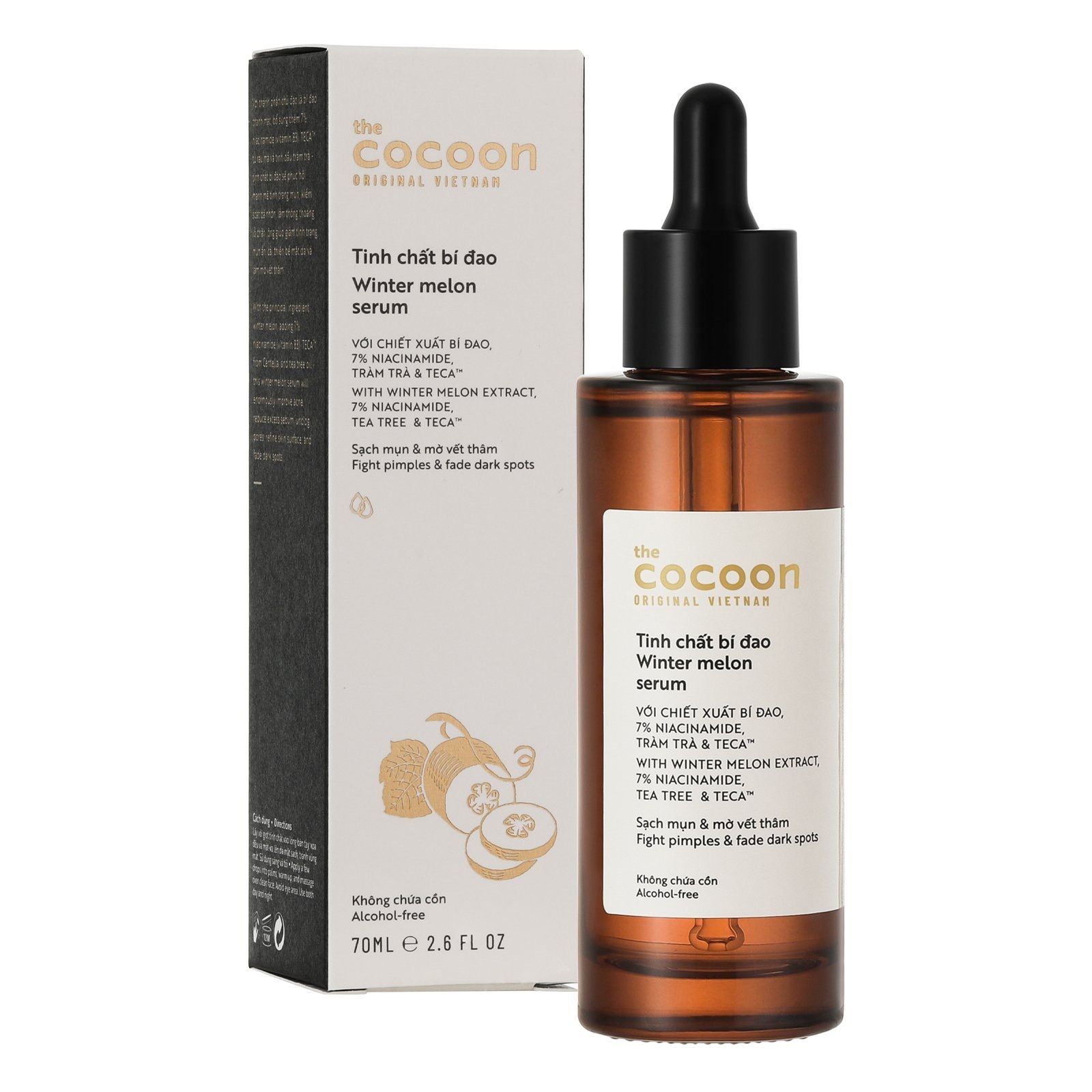 Tinh chất Bí Đao Cocoon Winter Melon Serum Sạch Mụn Và Mờ Thâm 70ml