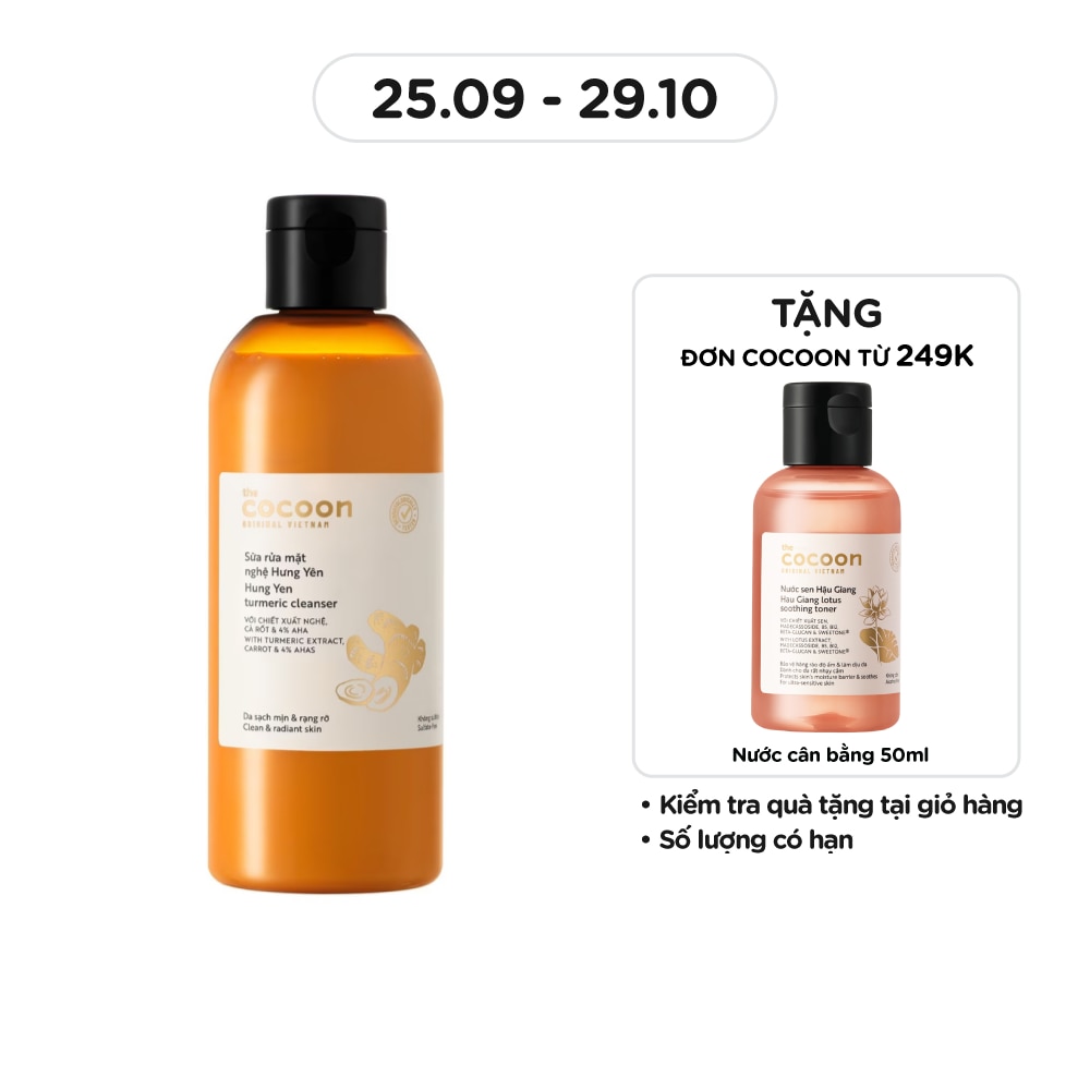 Sữa Rửa Mặt Nghệ Hưng Yên Cocoon Turmeric Cleanser 310ml