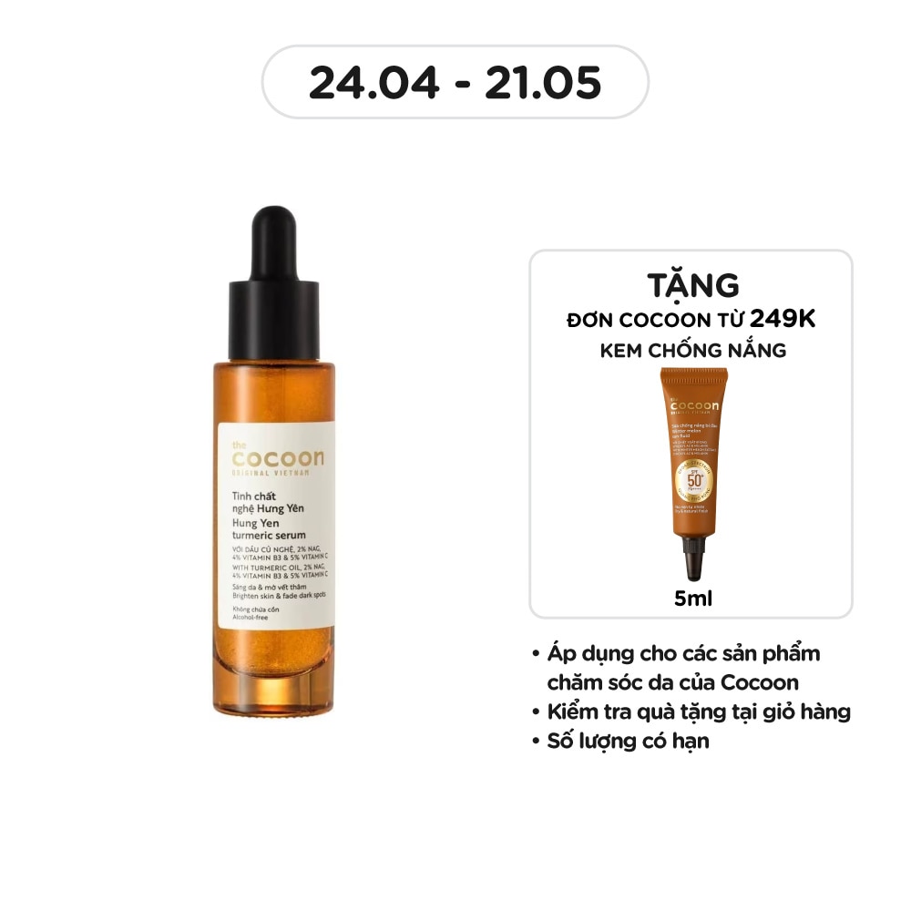Tinh Chất Nghệ Hưng Yên Cocoon Turmeric Serum Sáng Da & Mờ Vết Thâm 30ml