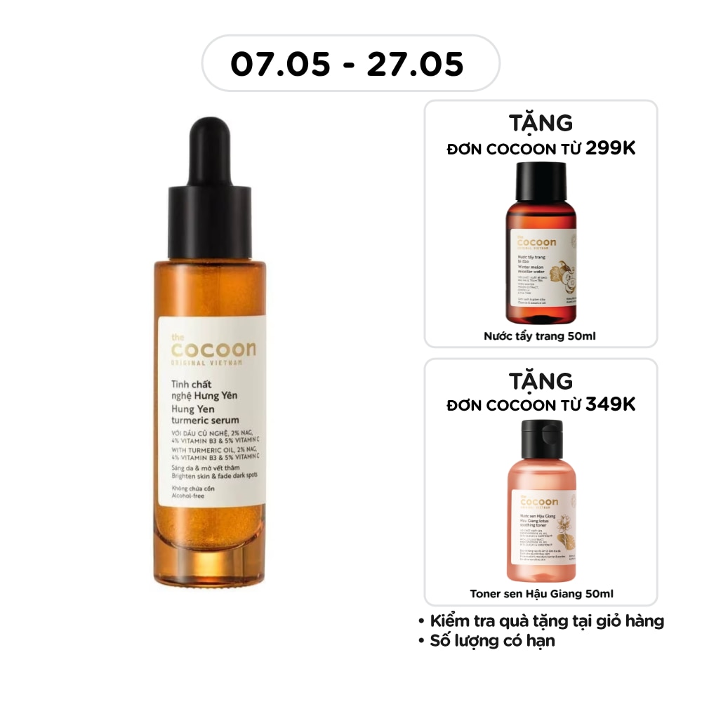 Tinh Chất Nghệ Hưng Yên Cocoon Turmeric Serum Sáng Da & Mờ Vết Thâm 30ml