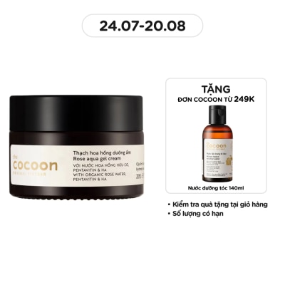 COCOON Thạch Hoa Hồng Cocoon Rose Aqua Gel Cream Hydrate & Nourish Skin Cấp Ẩm Dưỡng Da 100% Thuần Chay30ml