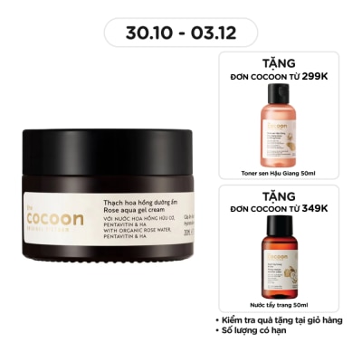 COCOON Thạch Hoa Hồng Cocoon Rose Aqua Gel Cream Hydrate & Nourish Skin Cấp Ẩm Dưỡng Da 100% Thuần Chay30ml