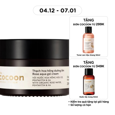 COCOON Thạch Hoa Hồng Cocoon Rose Aqua Gel Cream Hydrate & Nourish Skin Cấp Ẩm Dưỡng Da 100% Thuần Chay30ml