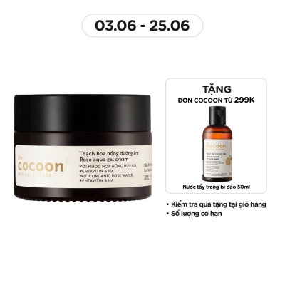 COCOON Thạch Hoa Hồng Cocoon Rose Aqua Gel Cream Hydrate & Nourish Skin Cấp Ẩm Dưỡng Da 100% Thuần Chay30ml