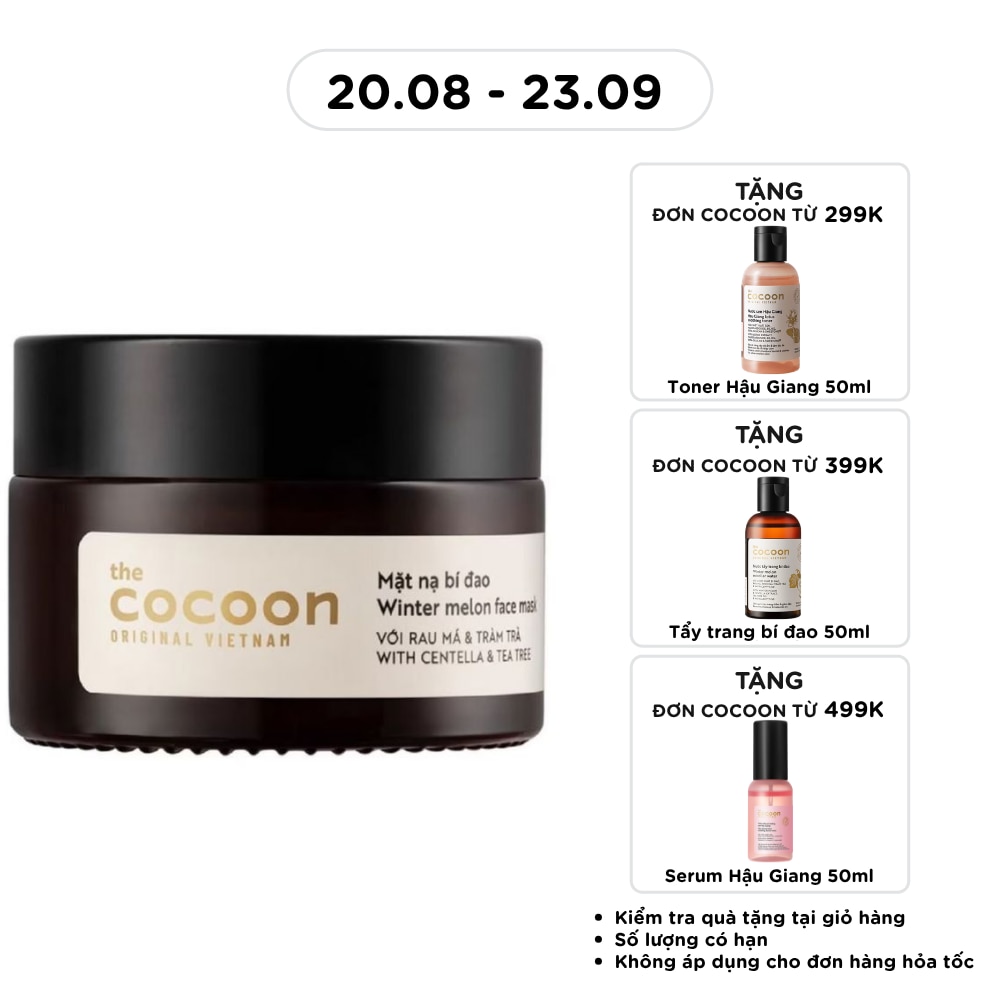 Mặt Nạ Bí Đao Cocoon Winter Melon Face Mask With Centella & Tea Tree Giảm Dầu và Mụn 30ml image