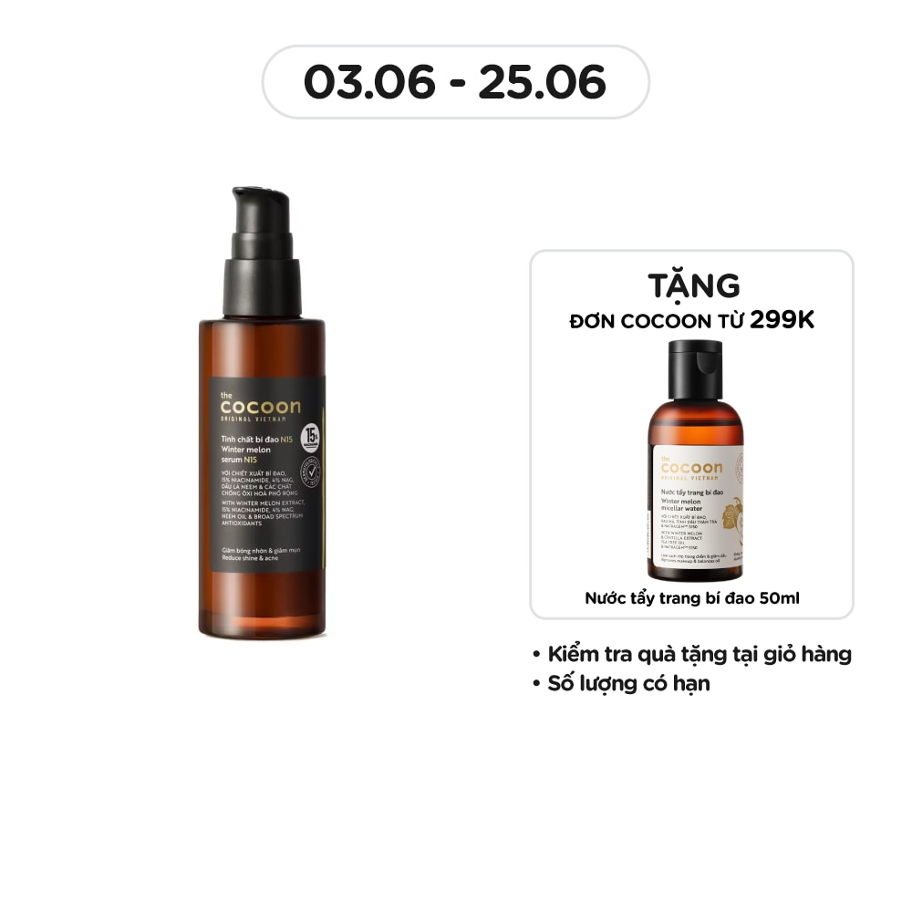 Tinh Chất Cocoon Bí Đao N15 Giảm Bóng Nhờn Và Giảm Mụn 70ml