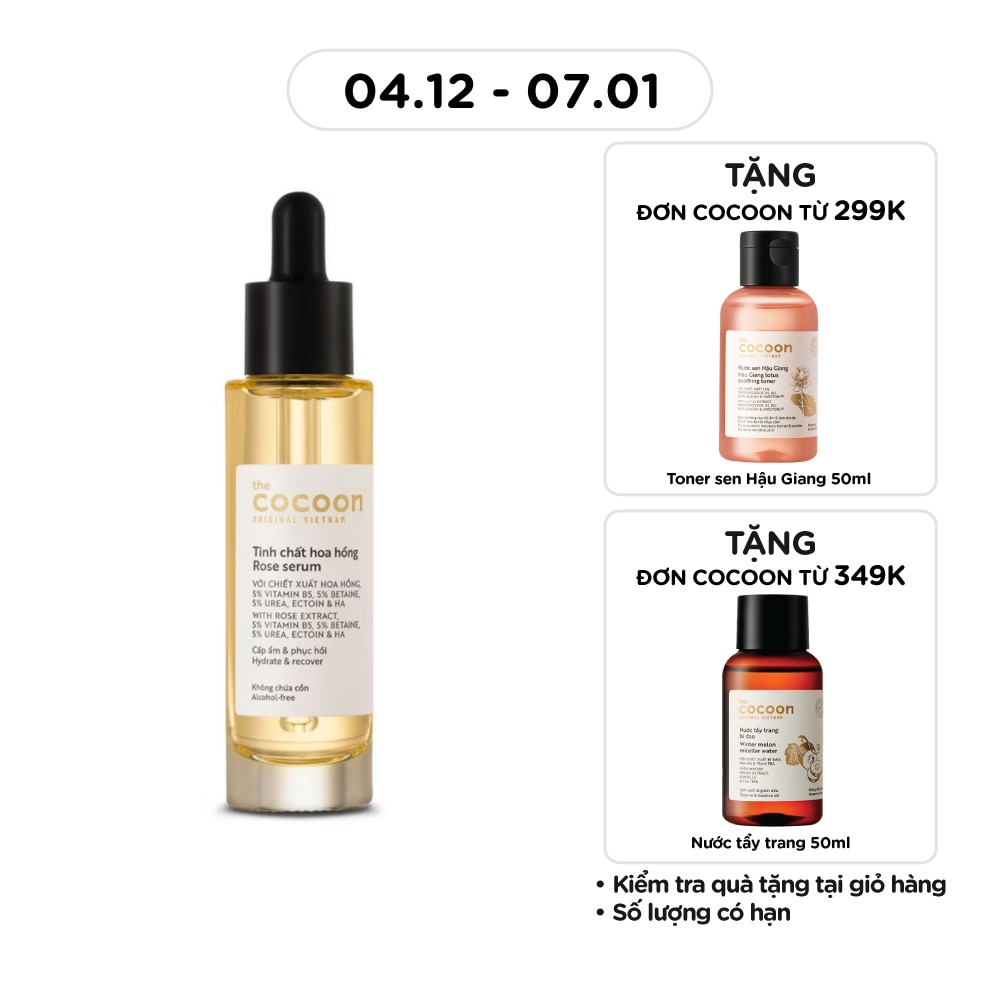 Tinh Chất Hoa Hồng Cocoon Rose Serum Cấp Ẩm & Phục Hồi 30ml