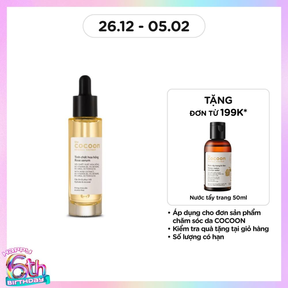 Tinh Chất Hoa Hồng Cocoon Rose Serum Cấp Ẩm & Phục Hồi 30ml