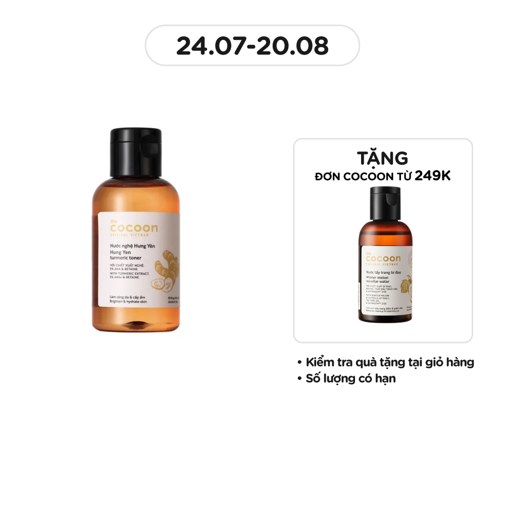 Nước Cân Bằng Nghệ Hưng Yên Cocoon Turmeric Toner 140ml