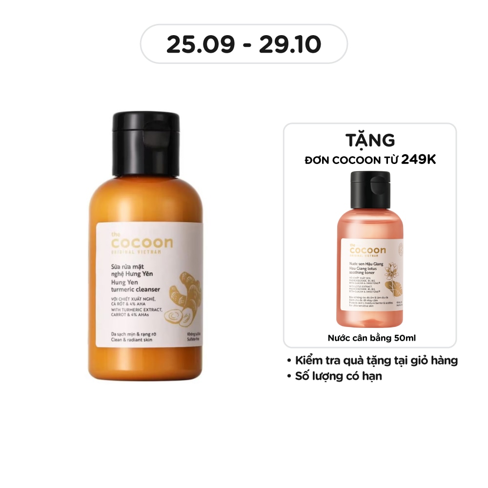 Sữa Rửa Mặt Nghệ Hưng Yên Cocoon Turmeric Cleanser 140ml