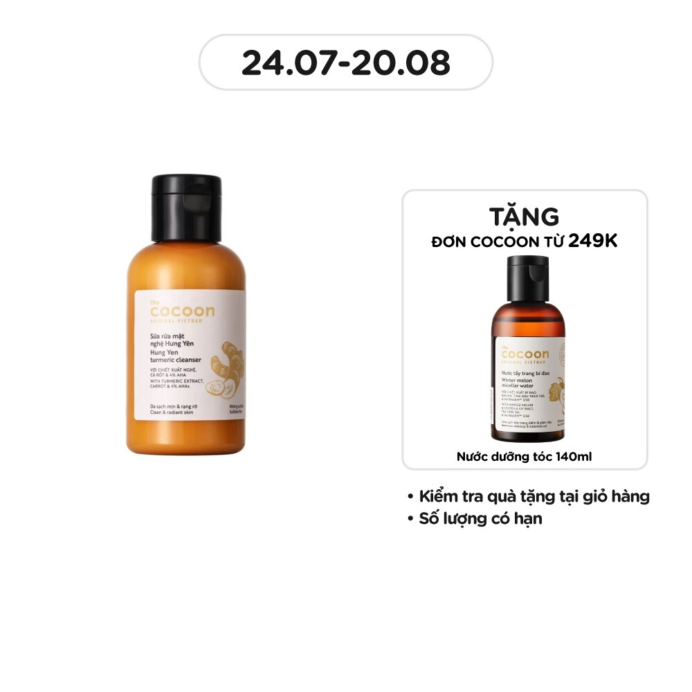 Sữa Rửa Mặt Nghệ Hưng Yên Cocoon Turmeric Cleanser 140ml