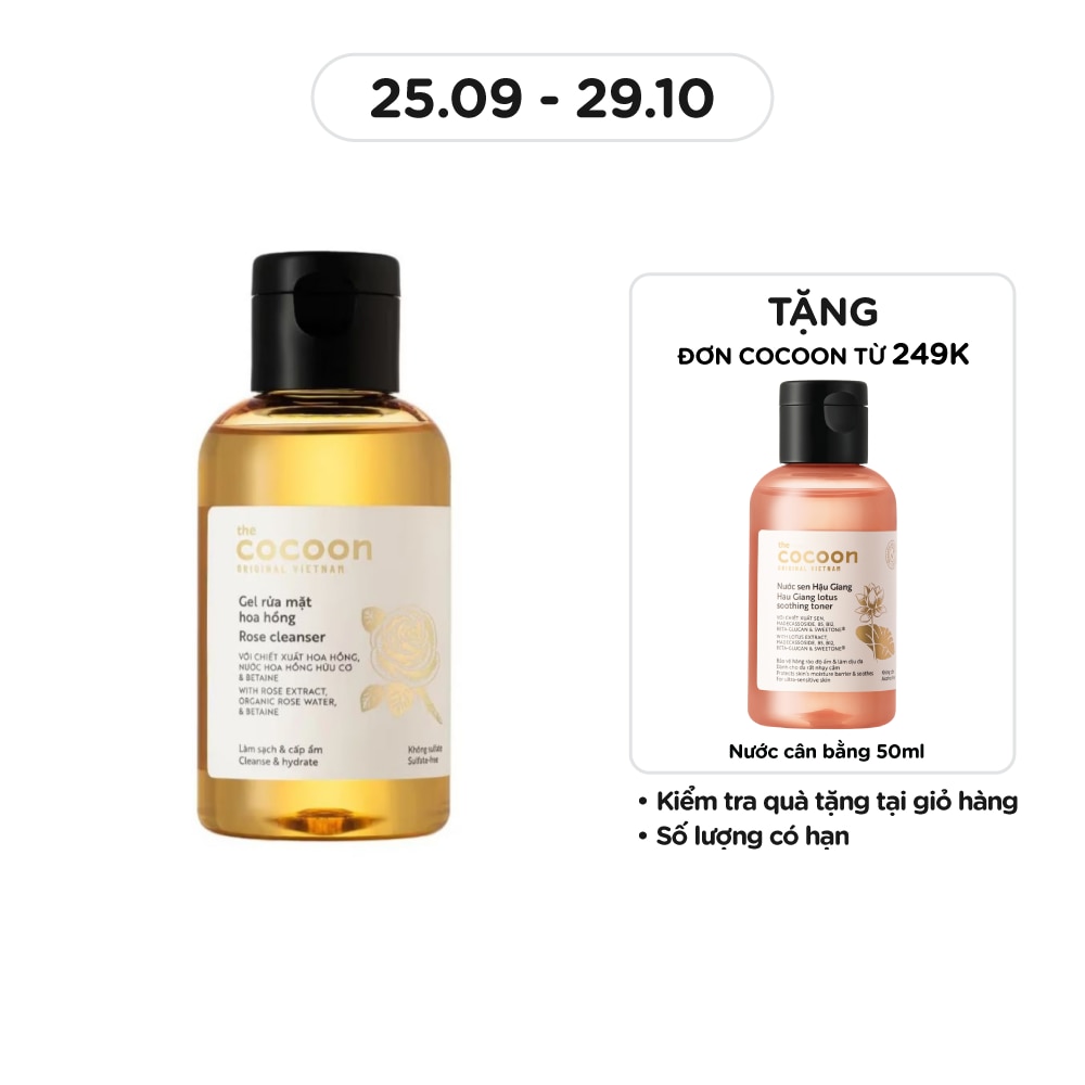Gel Rửa Mặt Cocoon Rose Cleanser Hoa Hồng 140ml