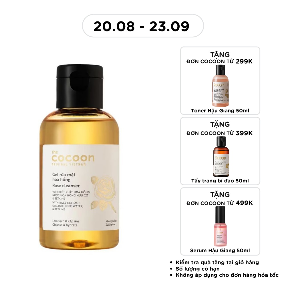 Gel Rửa Mặt Cocoon Rose Cleanser Hoa Hồng 140ml image