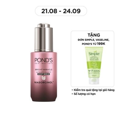 POND'S Tinh Chất Pond's Sáng Da Ban Đêm Bright Miracle Ultimate Clarity Night Serum Niasorcinol 30g
