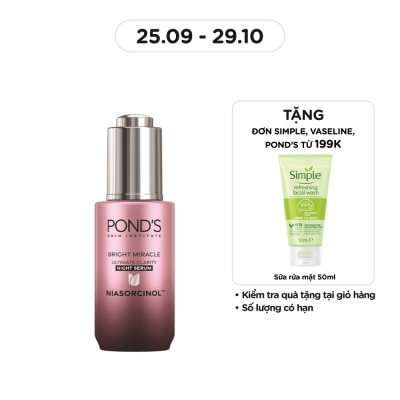 POND'S Tinh Chất Pond's Sáng Da Ban Đêm Bright Miracle Ultimate Clarity Night Serum Niasorcinol 30g