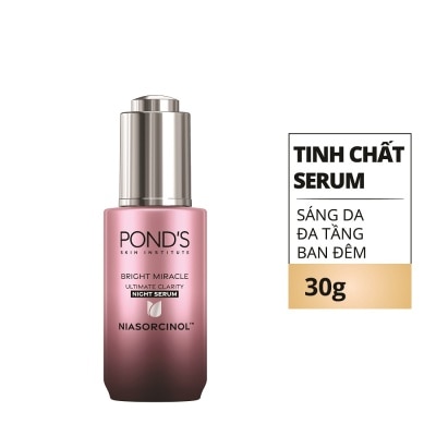 POND'S Tinh Chất Pond's Sáng Da Ban Đêm Bright Miracle Ultimate Clarity Night Serum Niasorcinol 30g