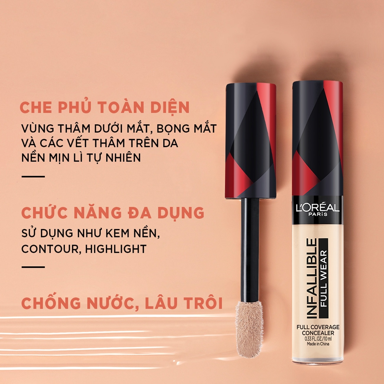 Kem Che Khuyết Điểm L'Oreal Paris Infallible More Than Concealer 10ml .#306 Nude Beige