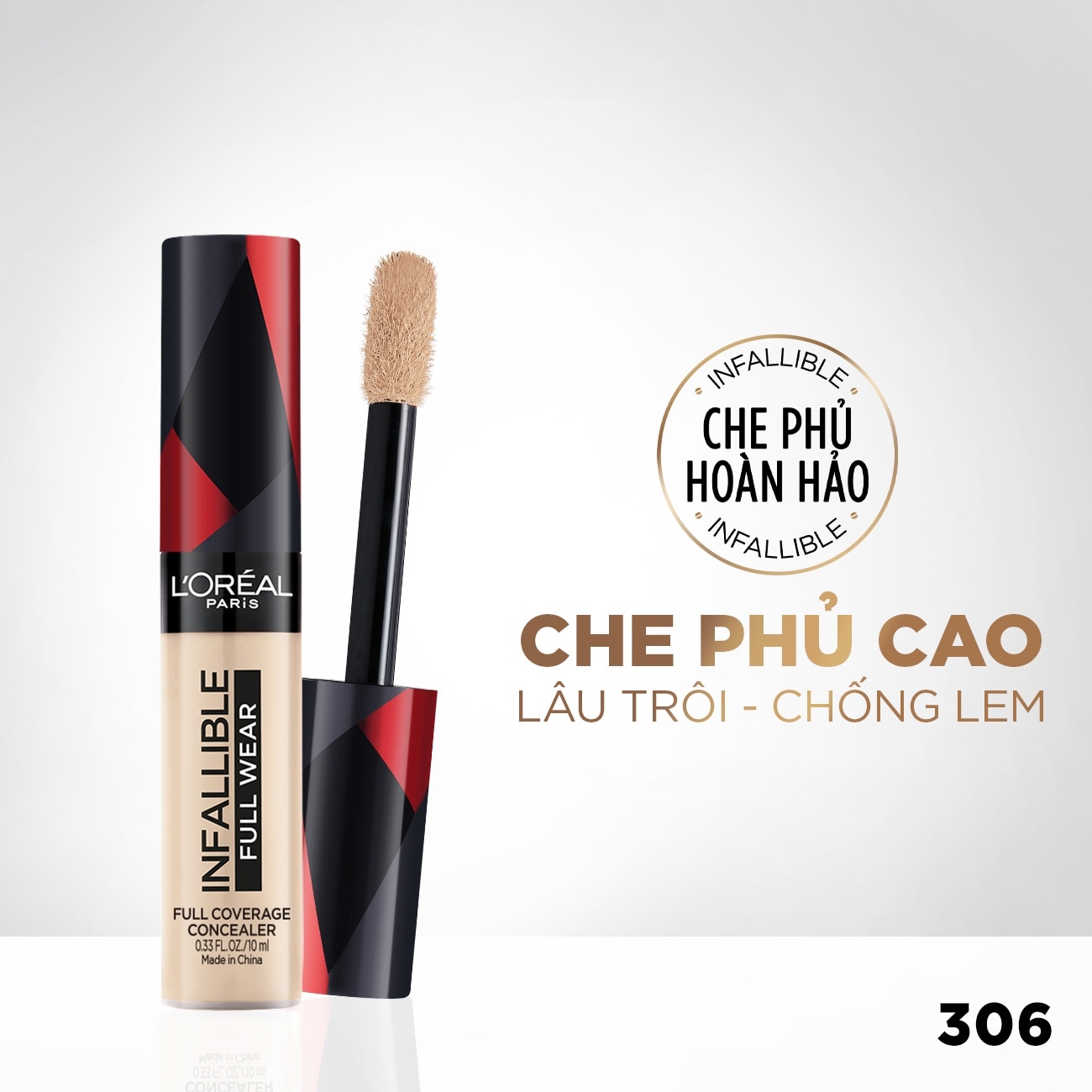 Kem Che Khuyết Điểm L'Oreal Paris Infallible More Than Concealer 10ml .#306 Nude Beige